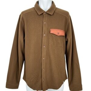 Stio Midweight Slipstream Button Flannel Shirt Jacket Brown Men's XL - AC